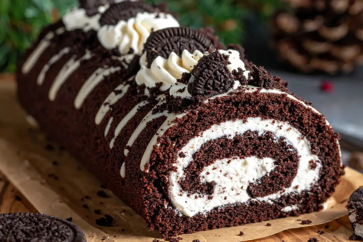 Bûche de Noël aux Oréo (recette facile, effet “waouh”)