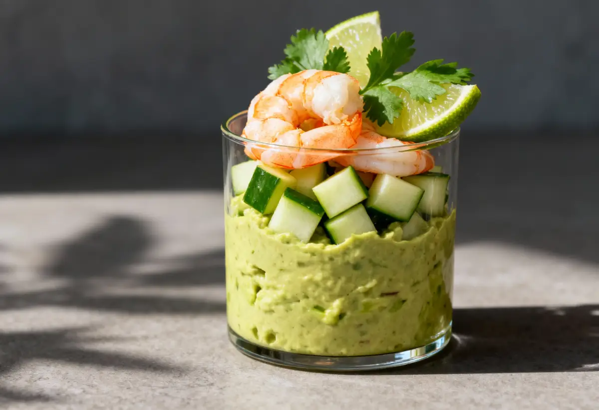 Recettes verrines avocats crevettes