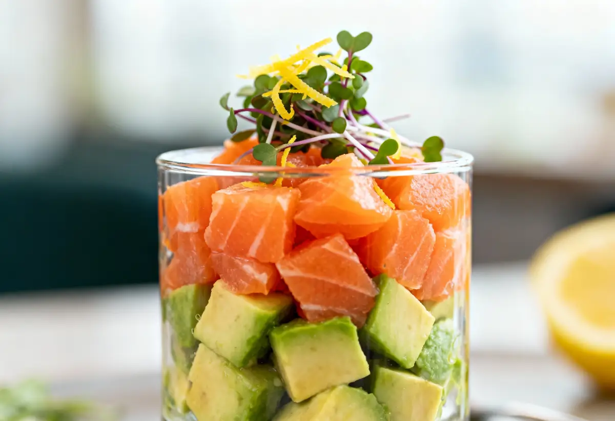 Verrine au saumon et avocat