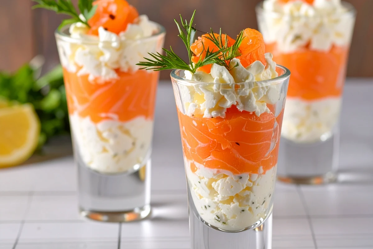 Verrine saumon fromage frais à congeler