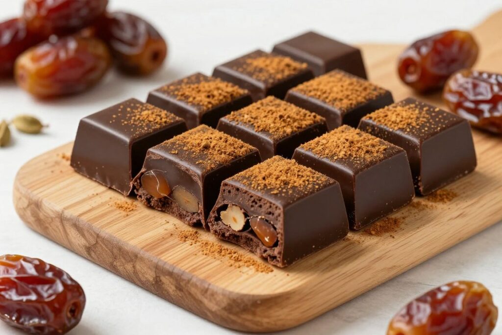 Chocolat dubai noir aux dattes et cardamome