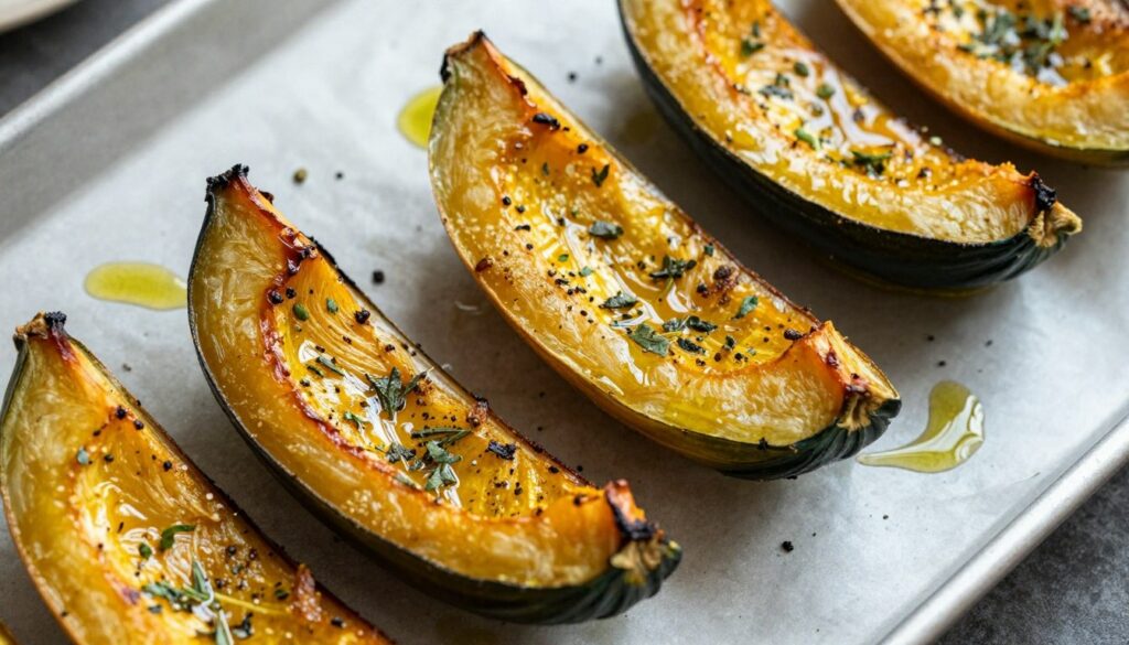 Potimarron rôti au four avec herbes et épices