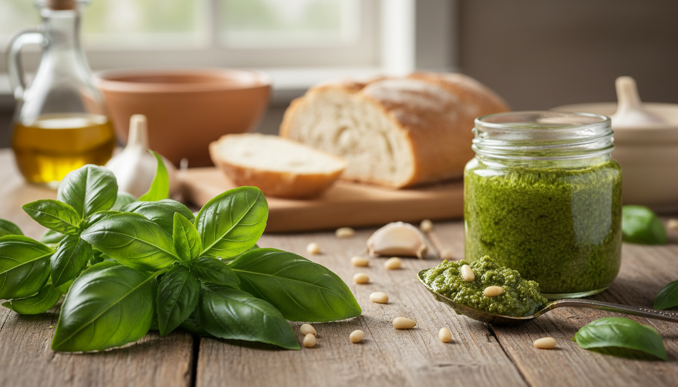 Pesto : 6 utilisations PUISSANTES (basilic, roquette, pistache…) + astuces conservation