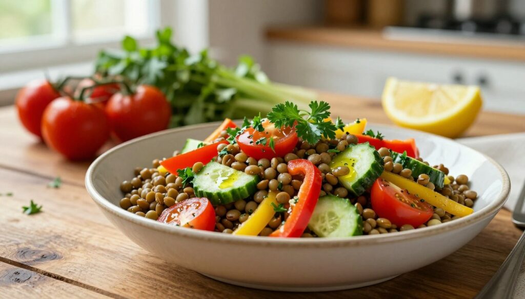 salade de lentilles vertes