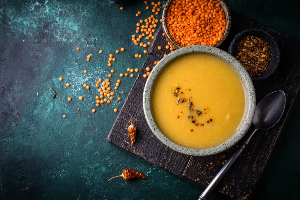 soupe de lentilles corails