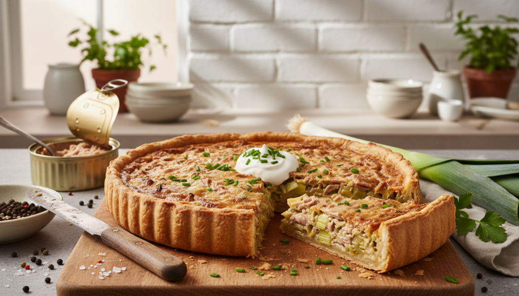 tarte au thon et poireaux