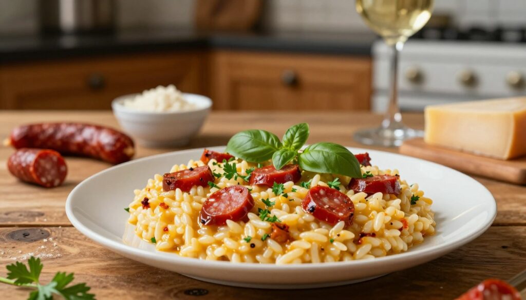 risotto crémeux chorizo risotto crémeux chorizo
