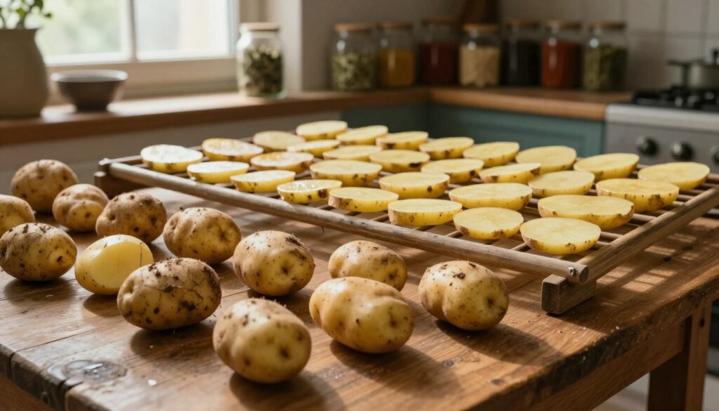 séchage des pommes de terre