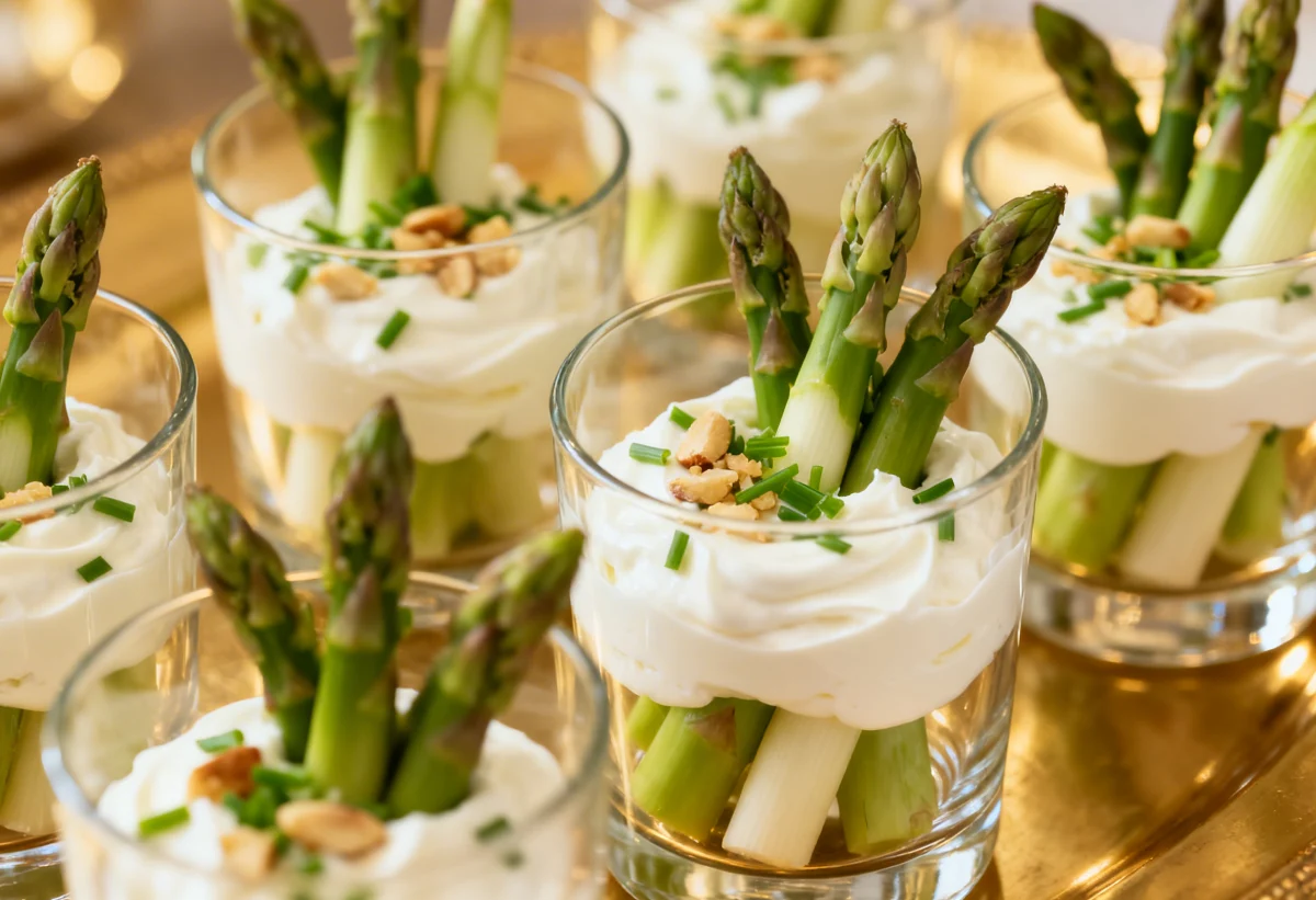 verrines d'asperges au fromage frais
