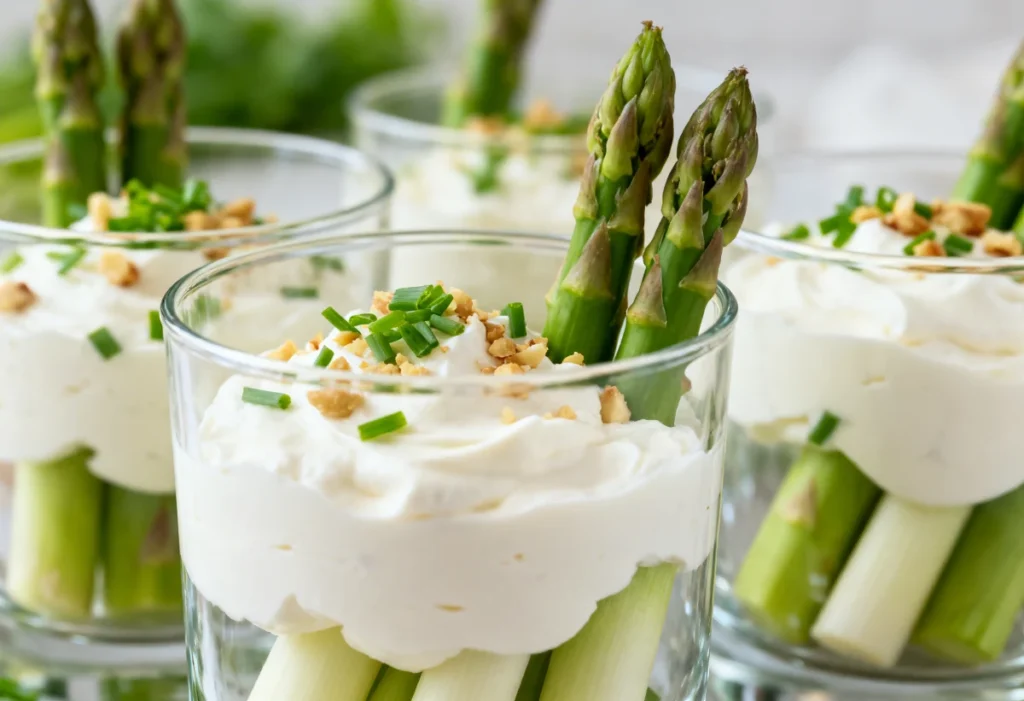 verrines d’asperges au fromage frais